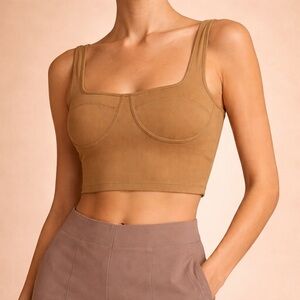 Wild Fable Tan Crop Top Neutral Fitted Basic XS